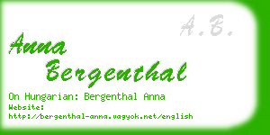 anna bergenthal business card